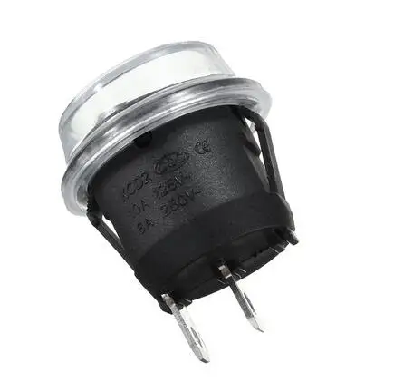 5 x KCD1-2 круглый черный 2 Pin SPST ВКЛ-ВЫКЛ кулисный переключатель лодки 12V оснастка+ водонепроницаемое пальто YUANZUO