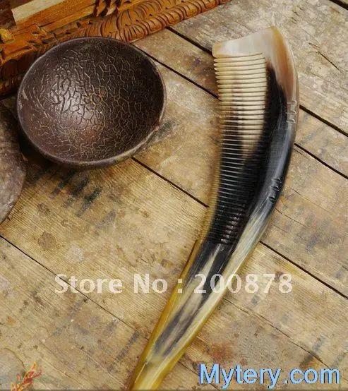 

Genuine Tibet Yak Horn big Combs,24-26cm long,Heathy antistatic comb,big size