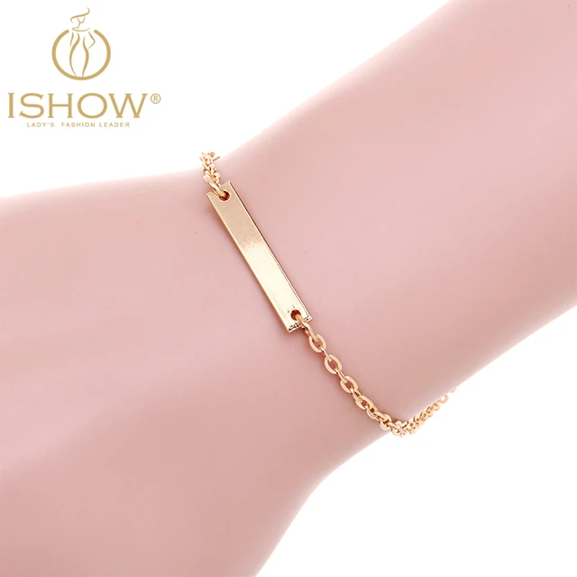 Geometric Thin Gold Color Bracelet Simple Chain Bar New Geometric Thin Gold Color Bracelet Simple Chain Bar New Women Summer Bracelets Pulseras