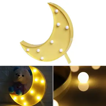 

8 LEDs Moon Shaped Marquee Sign Light LED Lamp Night Light Battery Operated For Christmas Home Wedding Party Decoration