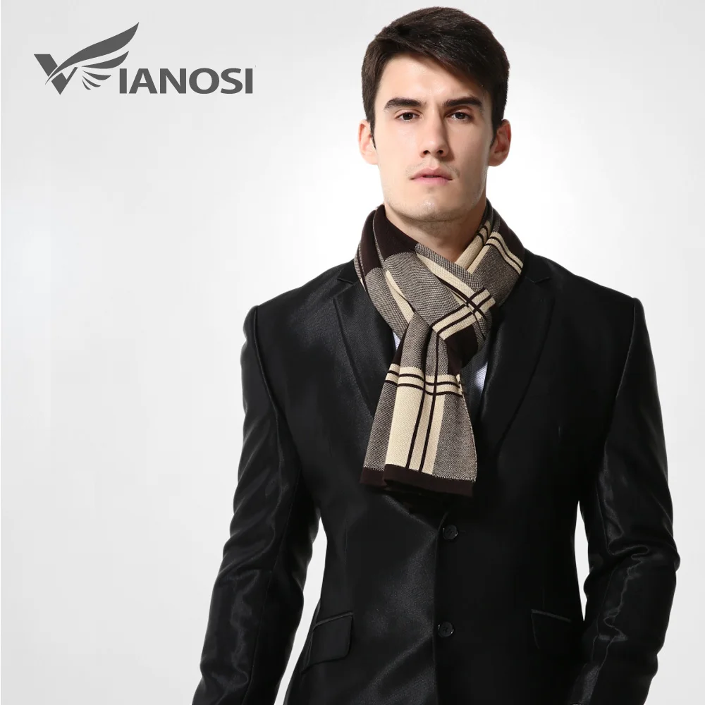 0 : Buy [VIANOSI] Wool Plaid Scarf Man Winter Brand Scarf Men Fashion Designer ...