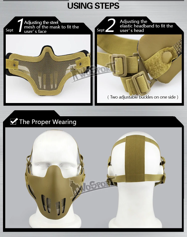 military airsoft AR15 tactical paintball accessories hunting protective V1 Double-band Scouts Mask Improved version with holster HT16-001C (4)