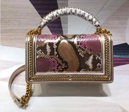 

2019 top fashion leather women's single shoulder bag snakeskin famous brand bag designed by a famous designer Free transportatio