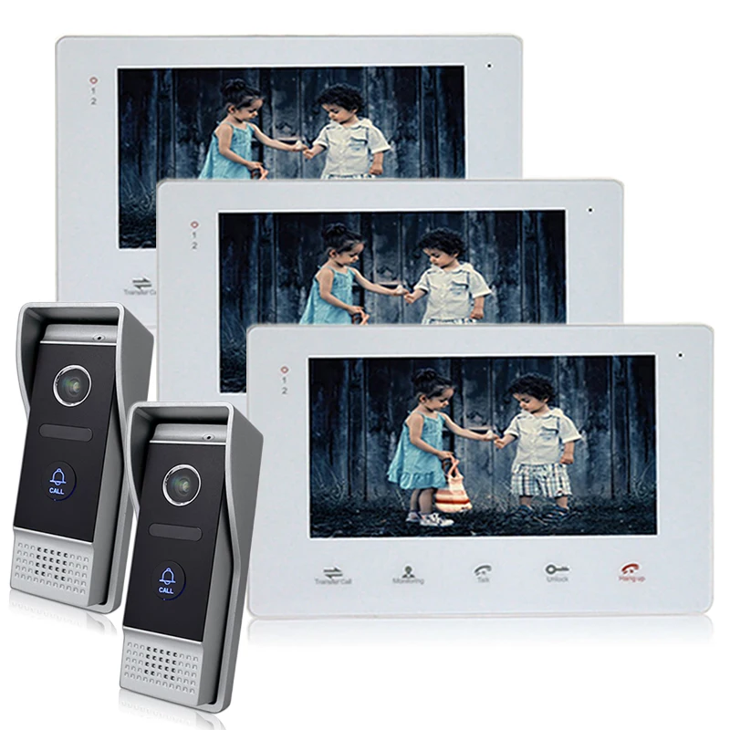 

Homefong 7 Inch Night Vision Video Door Phone Intercom Doorbell Doorphone System with TFT LCD Color Monitor Outdoor Camera