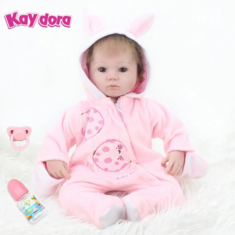 

Hot 16 inch Reborn Baby Dolls Handmade Lifelike Real Dolls Mohair Realistic Kids Reborn Babies Doll Kids Toys Birthday Gift 42cm