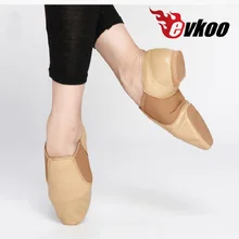 Коллекция года, танцевальные EU28-46 evkoo для девочек, из натуральной коровьей свиной кожи, мягкие, детские, коричневые, черные, балетные, джазовые, танцевальные туфли для женщин, EJ-001