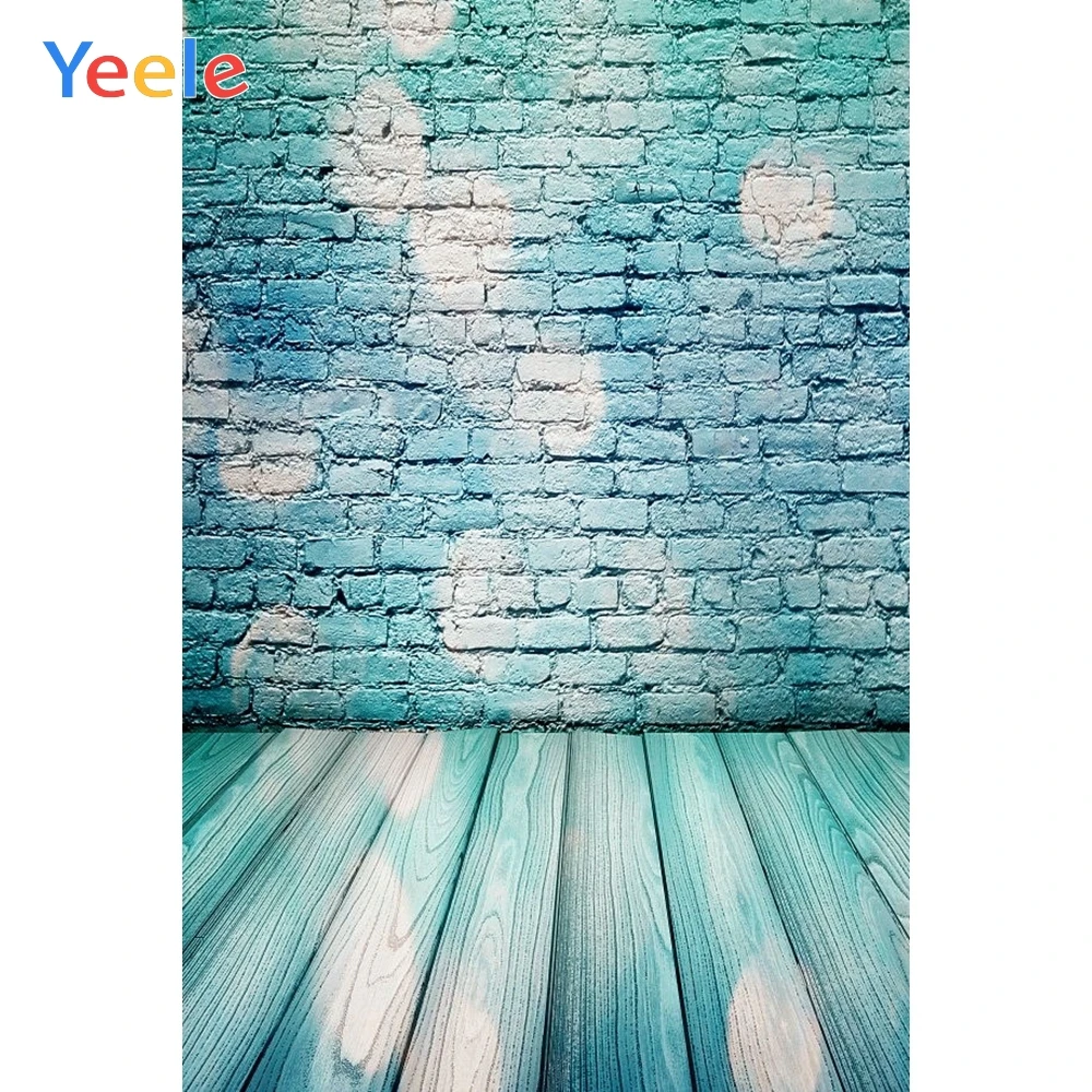 

Yeele Brick Wall Blue Grunge Wood Floor Photographic Backgrounds Professional Camera Photography Backdrops For The Photo Studio
