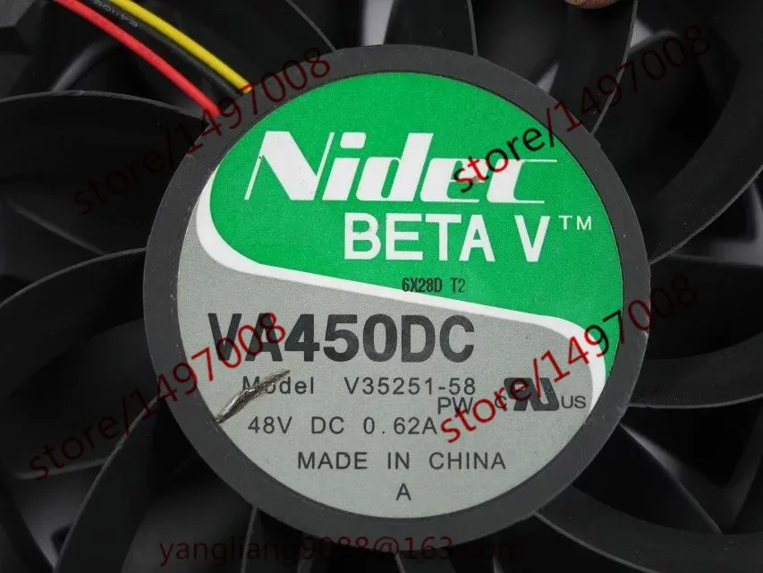 Nidec VA450DC V35251-58 DC 48 В 0.62A 3-Wire 120X120X38 мм Сервер площади вентилятора