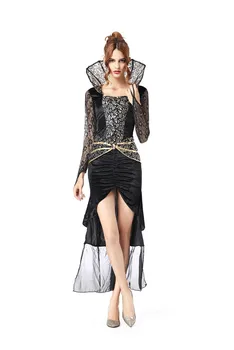 

Cosplay Sexy women witch vampire demon queen dress halloween carnival purim costumes black dress Game uniform