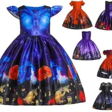 Тыква Призрак Хэллоуин косплей платье для маленьких девочек костюм Детские платья для девочек принцесса праздничная одежда 3 8 лет WS