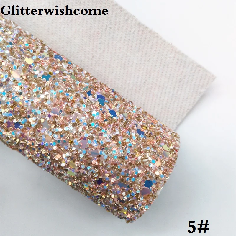 Glitterwishcome 30X134 см мини ролл с эффектом блестящей кожи Ткань Винил для Луки, GM010