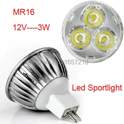 

High Bright 3W MR16 12V Led Sport Light Lamp Led Sportlight Bulb Downlight Warm/ Cool White Wholesale 1PCS/Lot