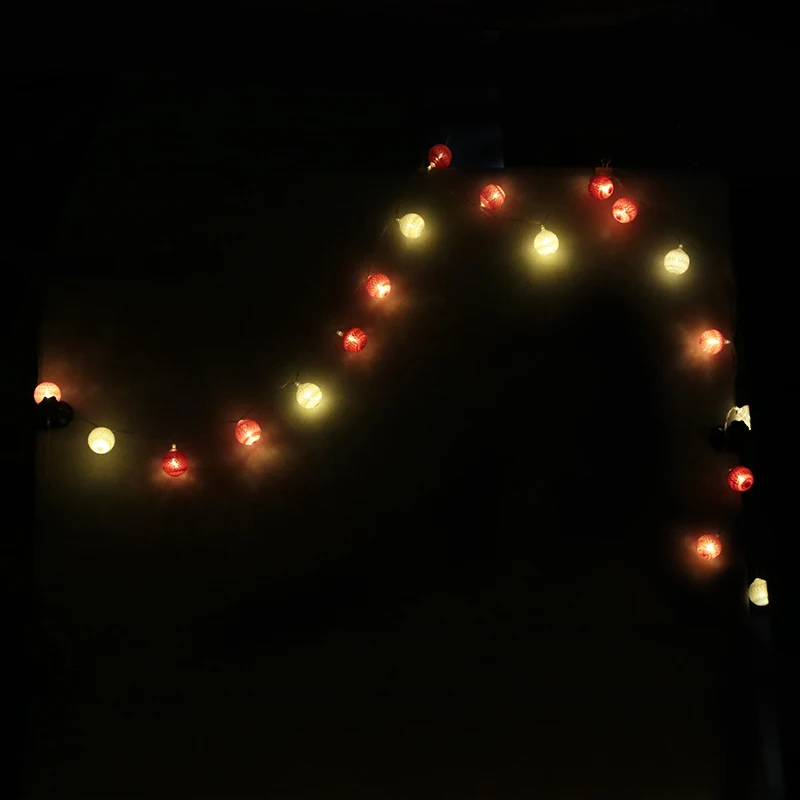Многоцветный 2 м на батарейках теплый белый светодиодный светильник с хлопковым шаром, сказочный светильник s для свадебной вечеринки, Рождества, Natal Garlan