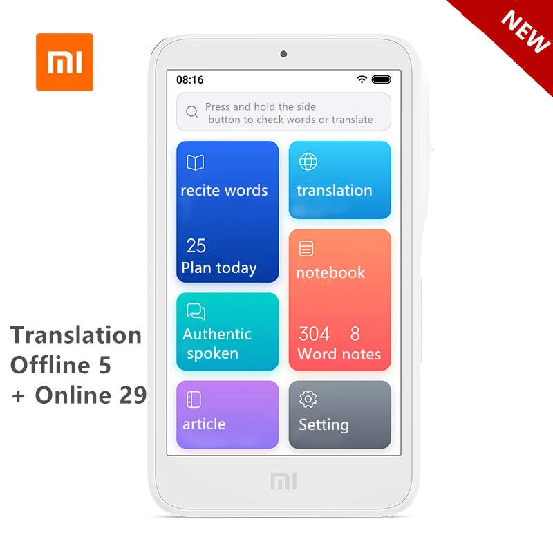 Xiaomi Новый переводчик офлайн перевод 5 языков английский Корейский Японский