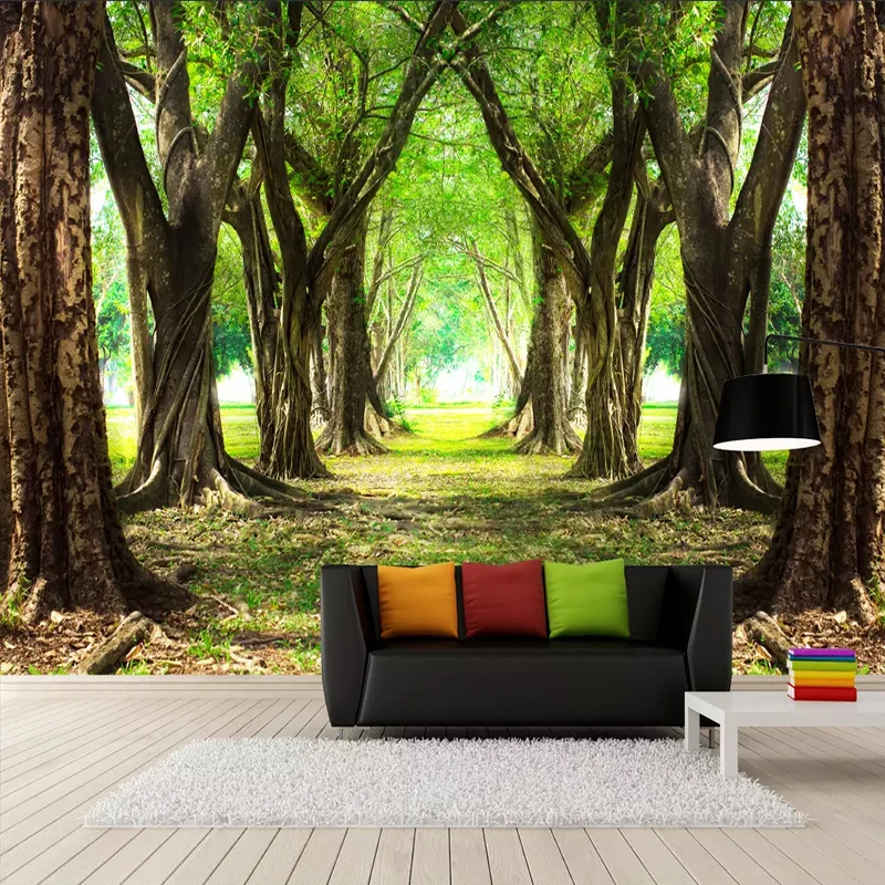 Us 8 49 52 Off 3d Wall Paper Modern Beautiful Big Tree Avenue Photo Wall Painting For Living Room Bedroom Tv Background Decor Mural Wall Cloth In