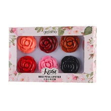 Красивый увлажняющий бальзам для губ, 6 цветов, Розовый Лепесток, тинт для губ, губная помада, набор, maquiagem, долговечные матовые помады, макияж