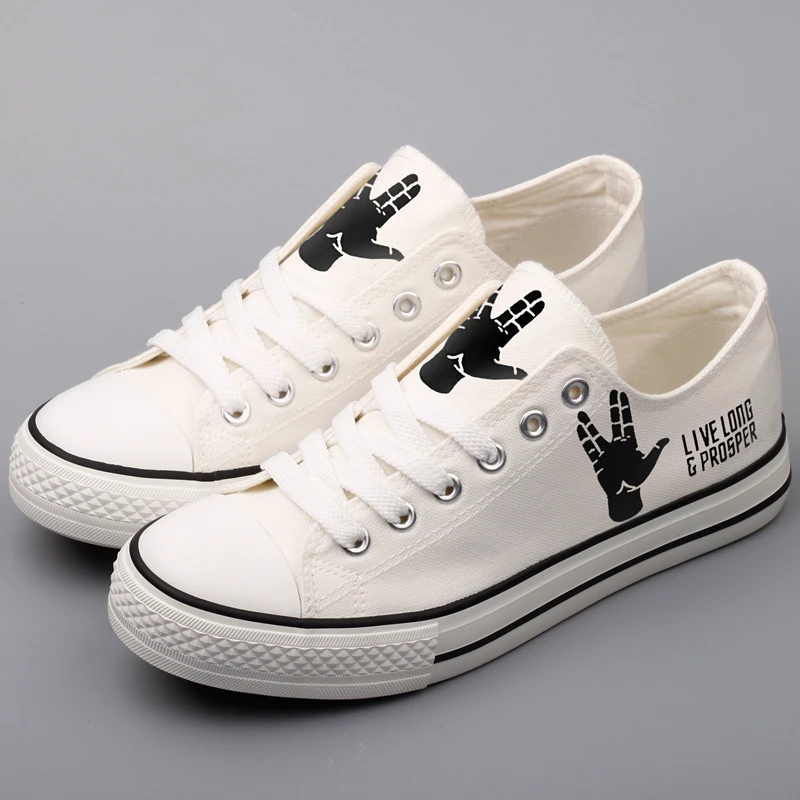 

E-LOV Hot Fashion Star Movie Trek Printed Canvas Shoes Lace-up Men Street Wear Casual Flat Oxford Shoes Espadrilles Zapatos
