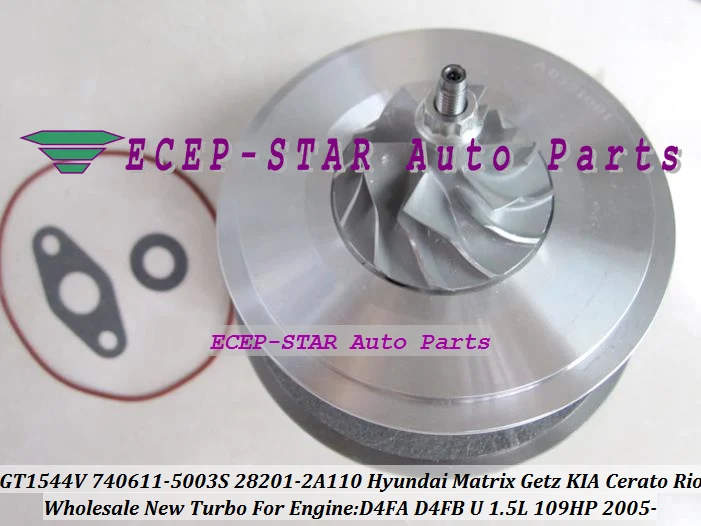GT1544V 740611-5003S 28201-2A110 740611 782403 Turbocharger Turbo CHRA Cartridge For HYUNDAI Matrix Getz KIA Cerato Rio 05 D4FA D4FB U 1.5L 109HP (6)