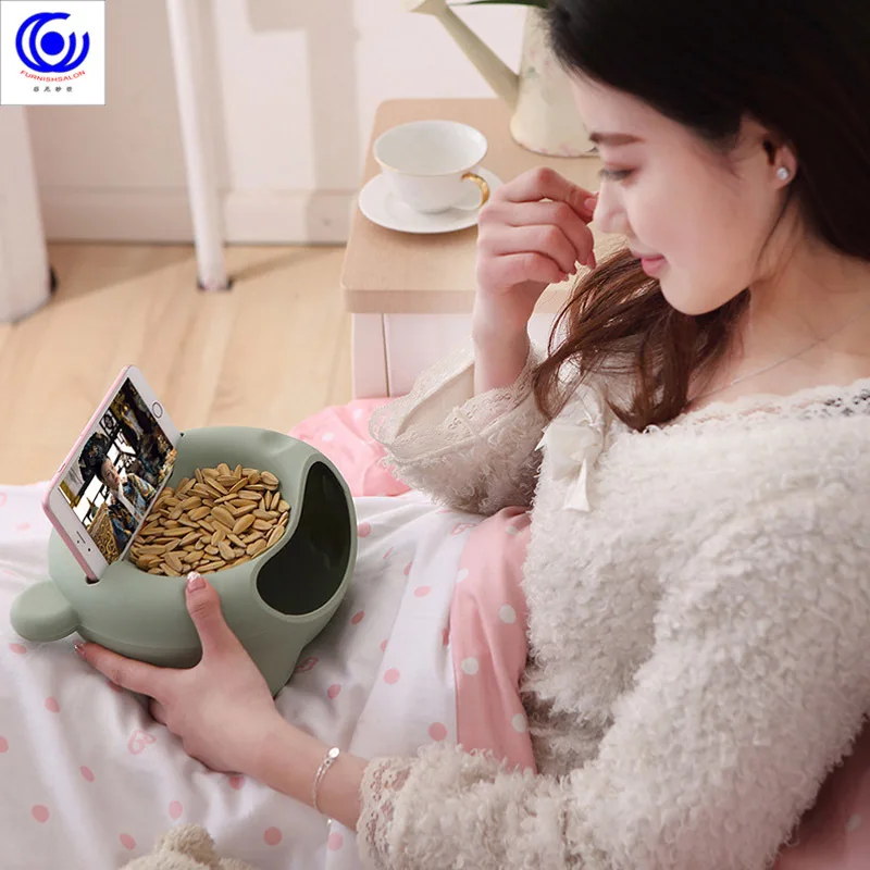 

new Double Layer Dry Fruit Containers Garbage phone Holder Plate Dish Organizer Multifunctional Plastic Snacks Seeds Storage Box
