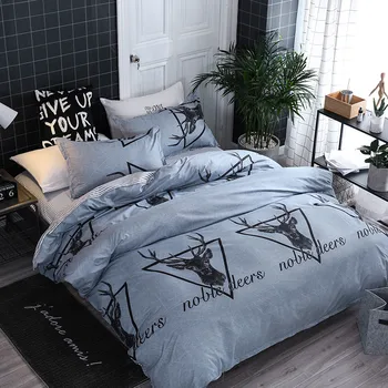 

Nordic Style Four-Piece Bedding Set Included 1 Duvet Cover 1 Bed Sheets 2 Pillowcases Have A Good Dream Blessing Full Size