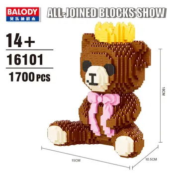 

Balody Mini Blocks Big Size Brown Bear Auction Figures Sonic Building Plastic Bricks Anime Bowser Toys For Children Gifts