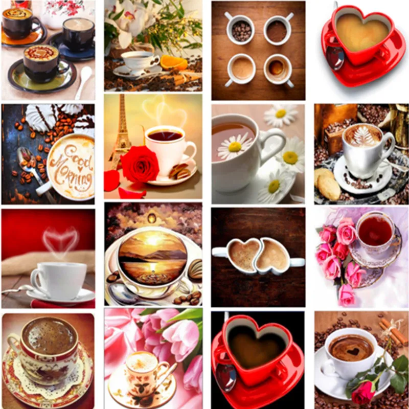 

5D Diy Diamond Painting 3D Coffee Cup Pattern Diamond Embroidery Needlework Cross Stitch Full Rhinestone Mosaic Home Decoration