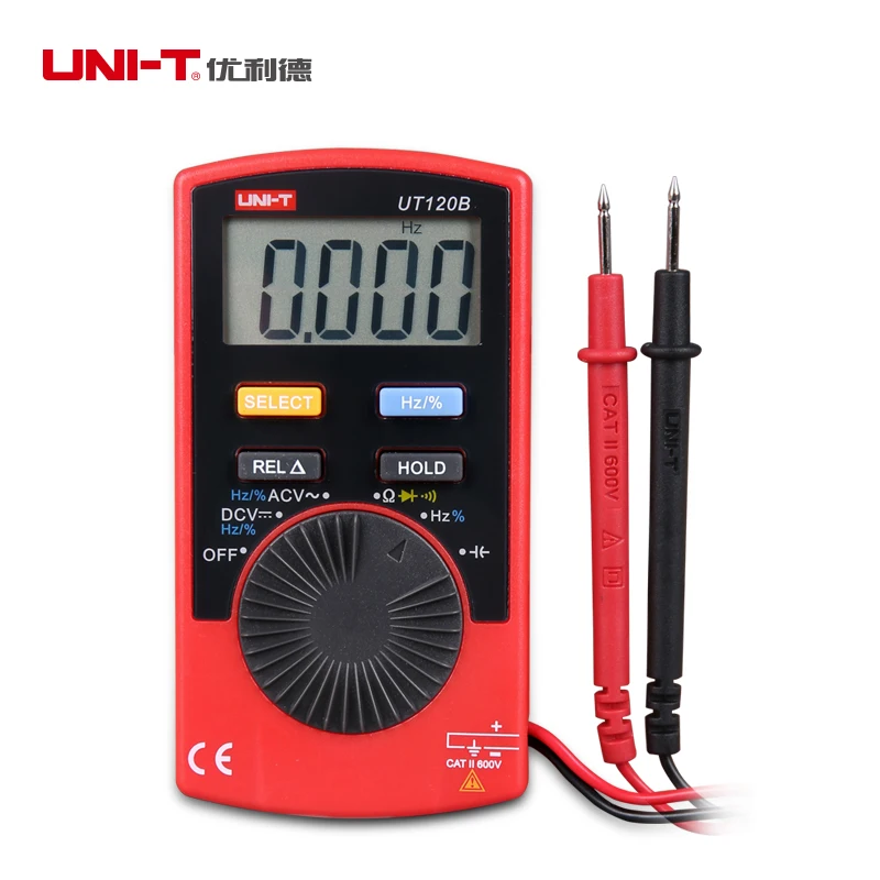 

Portable UNI-T UT120B Autoranging Multimeter Digital LCD Display DC Voltage 400mV 4/40/600V Slim Meter AC 4/40/400/600V