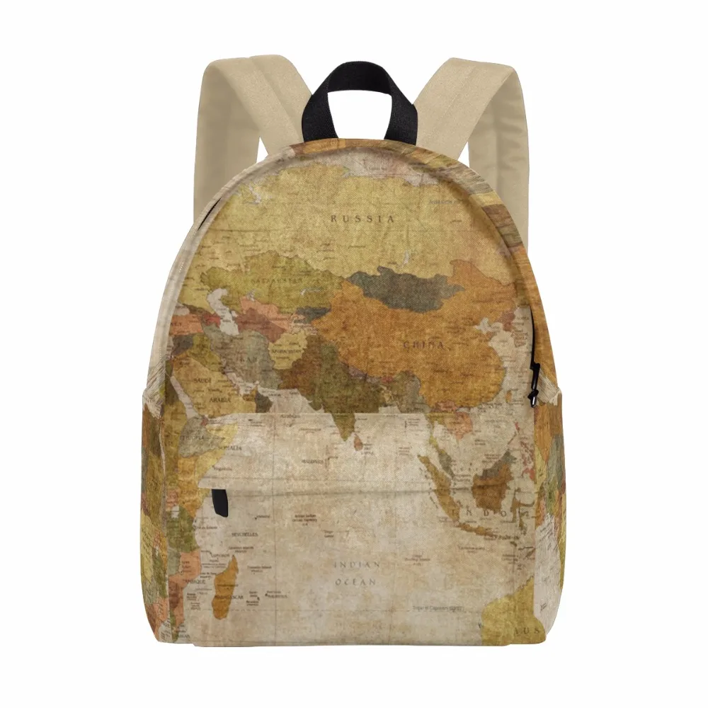 

Unicreate Russia World Map Women Bags Book Bag Canvas Men Backpack Travel Daypack Girls' Zipper School Children Learning Bag