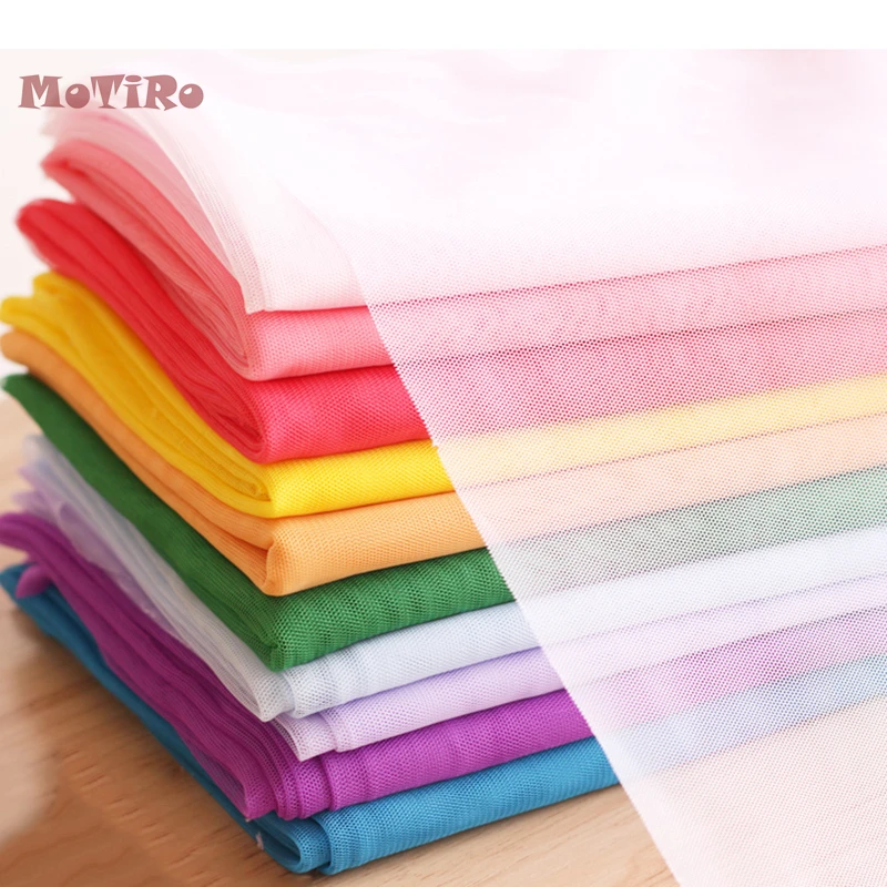 

MoTiRo,1M/Lot,Soft Gauze Mesh Fabric For DIY Wedding Dress/Mosquito Net/Gauze Skirt,Pure Color Cloth Pettiskirt/Curtain/Dress
