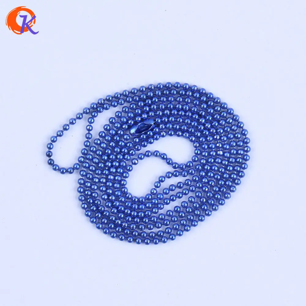 Royal Blue 2 мм, 20 шт./лот, 23,6 дюймов, выберите цвет, модная металлическая цепочка, ожерелье, шаровая цепь, ожерелье для ручной работы, сделай сам, ювелирные аксессуары - Цвет: Royal Blue