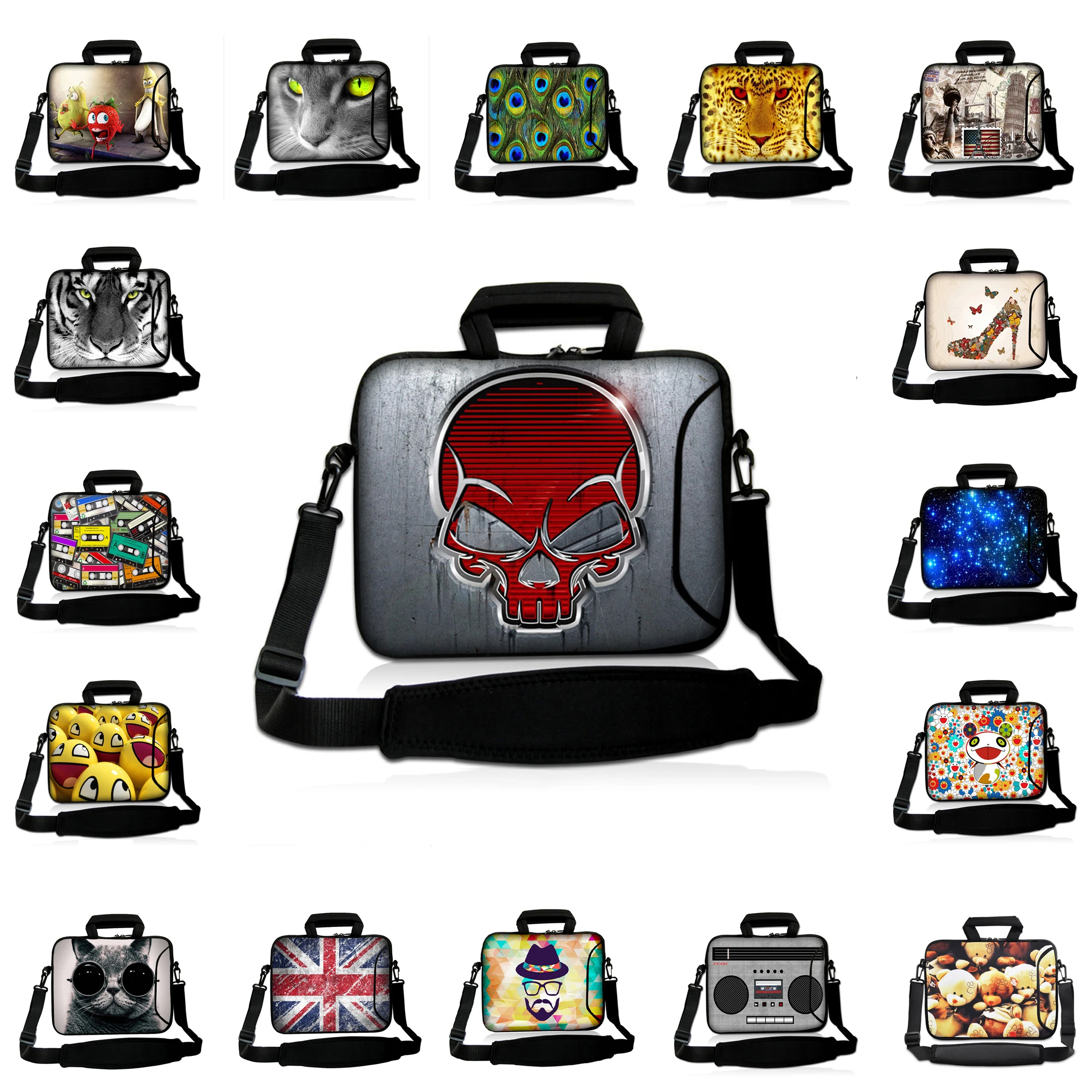 

Skull 16.8" 17.4" Notebook Soft Laptop Bags For Men 16" 17" Messenger Computer Handbags For Dell Lenovo Apple Macbook Pro 17.3