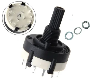 

1pcs AC 125V RS26 1 Pole Position 12 Switch Band Rotary Channel Thread Plastic