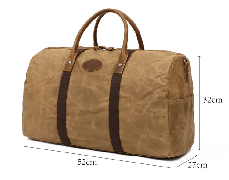 ABMESSUNG der Woosir Travel Duffel Bag aus wasserdichtem Canvas für die Nacht