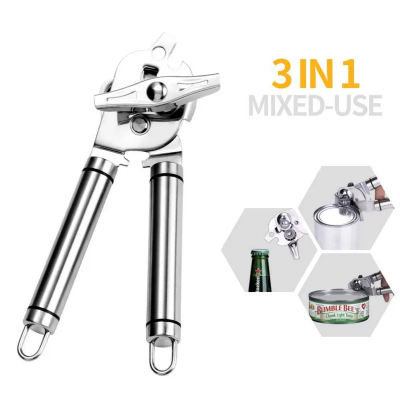 

Multifuctional Opener Wine Bottle Opener Jar Can Kitchen Manual Tool Gadget Food-safe Good Grips with Built-in Bottle Opener