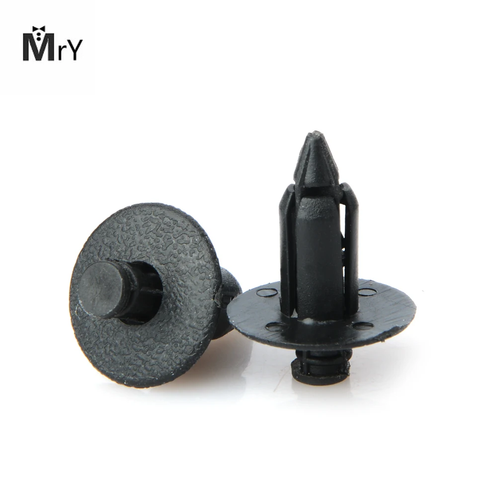 DONOONIS Rivet Plastique,Vélo Carénage Garniture Clips De Fixation Voiture,50 Pièces 6mm Noir Clips Plastique Voiture,Clips Carenage Moto Compatible Forza,Suzuki,Kawasaki