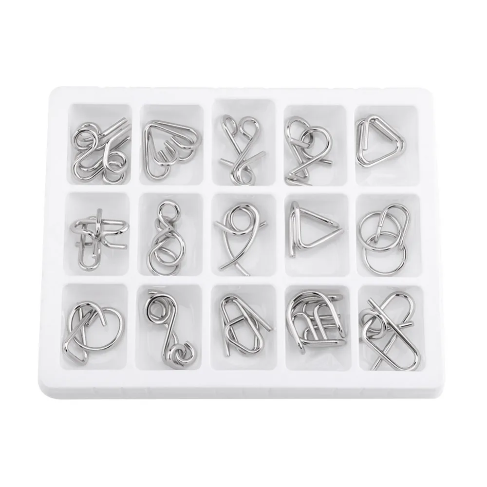 15pcs Set Montessori Metal Materials Wire Puzzle DIY IQ Mind Brain 15pcs-set-montessori-metal-materials-wire-puzzle-diy-iq-mind-brain
