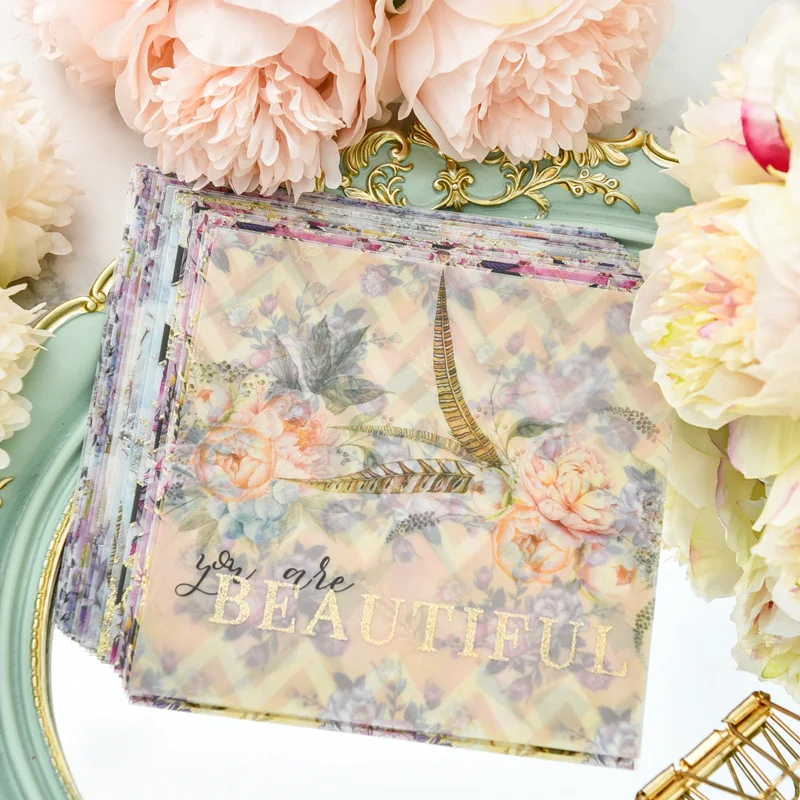 

KSCRAFT A Variety Of Flower Patterns Vellum Paper for Scrapbooking DIY Projects/Photo Album/Card Making Crafts