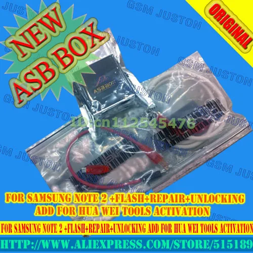 

2017 Latest AsanSam Box/ASB BOX with 2pcs cables for Samsung NOTE 2 +flash+repair+unlocking add for Hua Wei Tools Activation