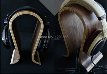 

2pcs/lot Hot-selling high Quality Wood Headphones Stand U-type Walnut Wooden Headset Holer Earphone Display Rack free shipping