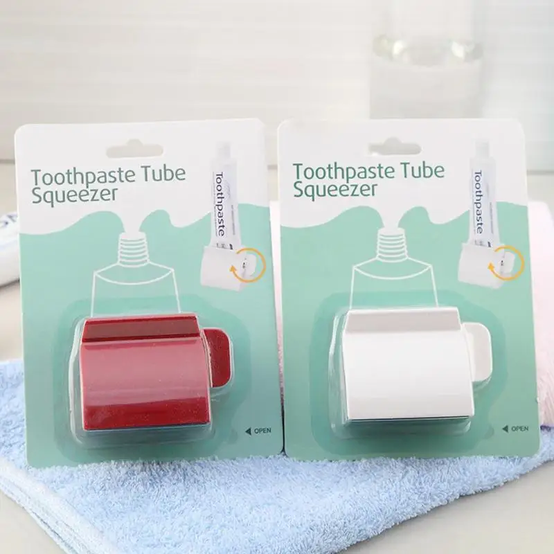 Красный/белый креативный пластиковый диспенсер для зубной пасты тюбик зубной пасты диспенсер держатель зубной пасты Товары для ванной комнаты