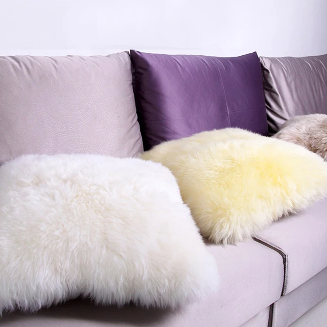 Sheepskin Wool Pillow Bed Sofa Cushion Fur Pad Sheepskin Wool Pillow Bed Sofa Cushion Fur Pad Car Back Insert