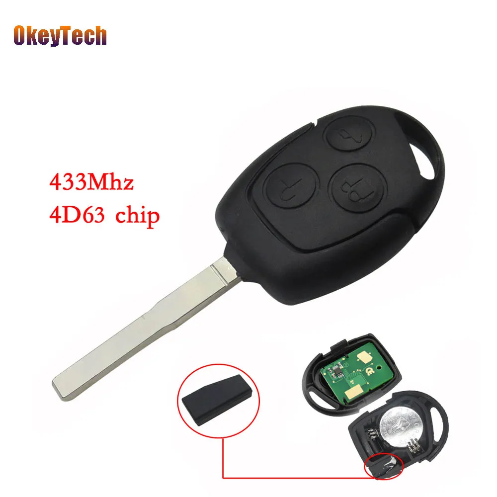 Дистанционный ключ OkeyTech с 3 кнопками чип 433 МГц 4D63 БЕСКЛЮЧЕВОЙ вход без ключа HU101