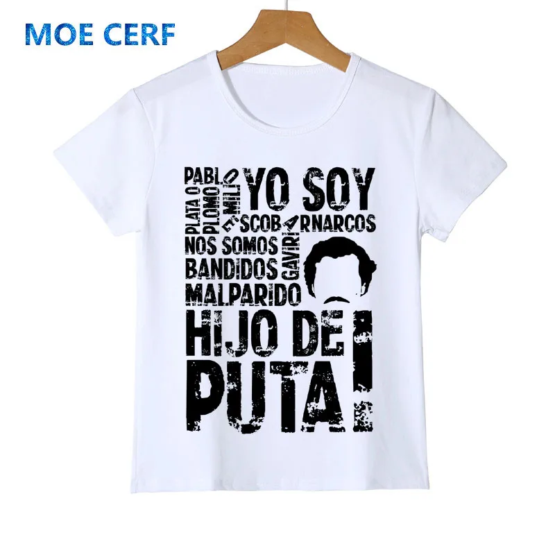 Pablo Escobar/детская футболка для мальчиков с надписью Lord Drug Cartel Money летняя девочек