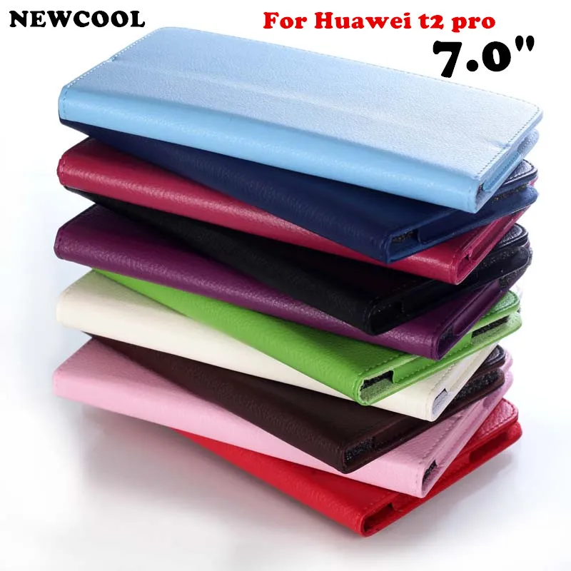 

T2 pro 7.0 Litchi Stand PU Leather Case Flip Cover For Huawei Mediapad T2 7.0 Pro PLE-703L PLE-701L Tablet case shell