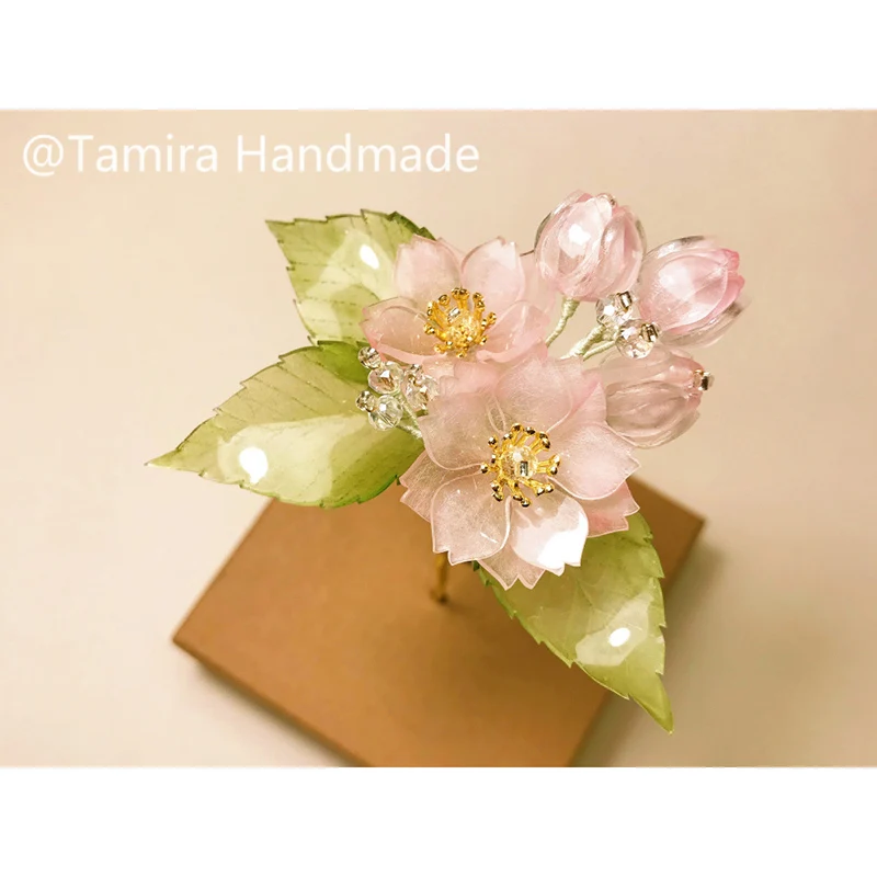 

A multi petal cherry hairpin shrink dink jewery CA13