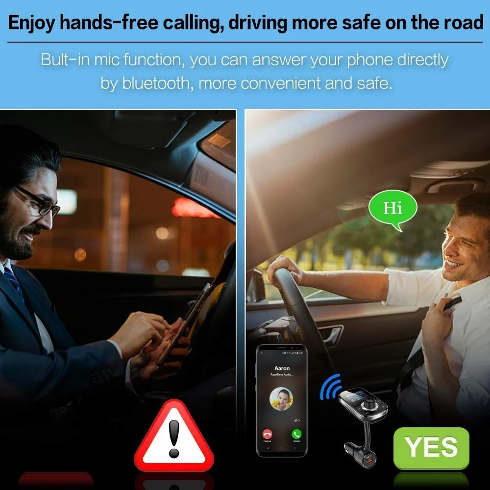 Беспроводной автомобильный Bluetooth fm передатчик SRUIK радио адаптер комплект с двумя