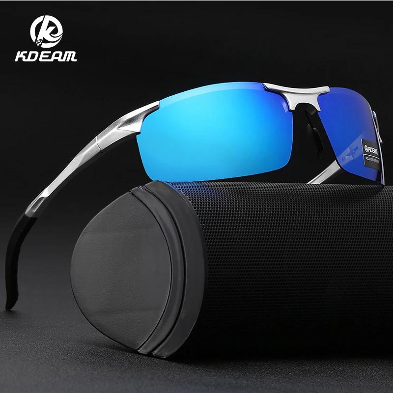 

KDEAM Men Polarized Sunglasses Aluminum Magnesium Sun Glasses Driving Rectangle Shades Oculos masculino Male KD8177