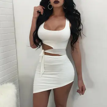 

Hirigin Sexy Women Lady Sleeveless Bandage Bodycon Evening Party Club Short Mini Dress