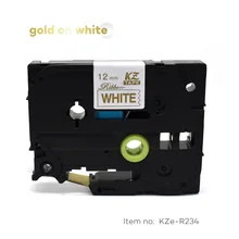 Этикетка CIDY для TZe атласная лента совместимый с Brother P Touch 12 мм золото на белом TZe-R234 TZ-R234 tze R234 TZ R234 запечатанных лент