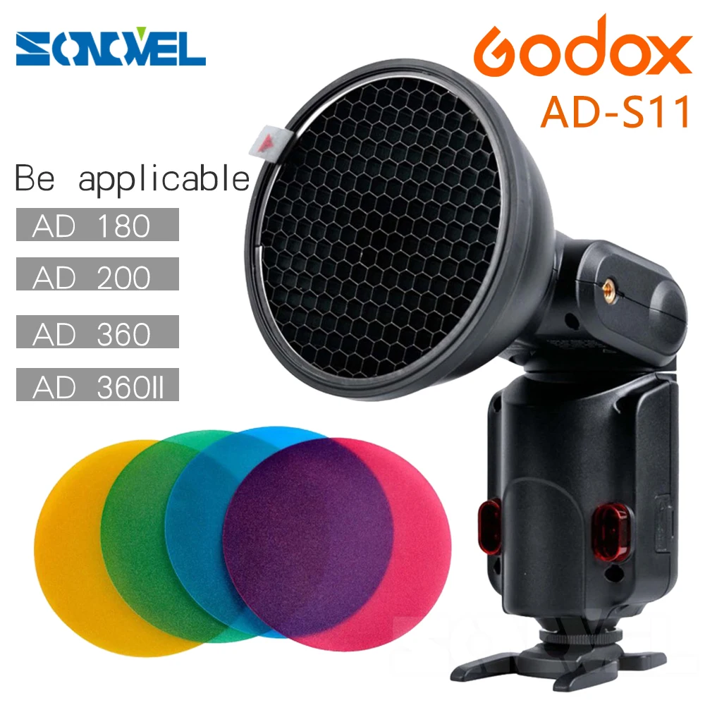 Аксессуары для вспышки Godox Ad-S11 Witstro Ad200 Ad180 Ad360 AD360IIFilter с цвета (красный синий
